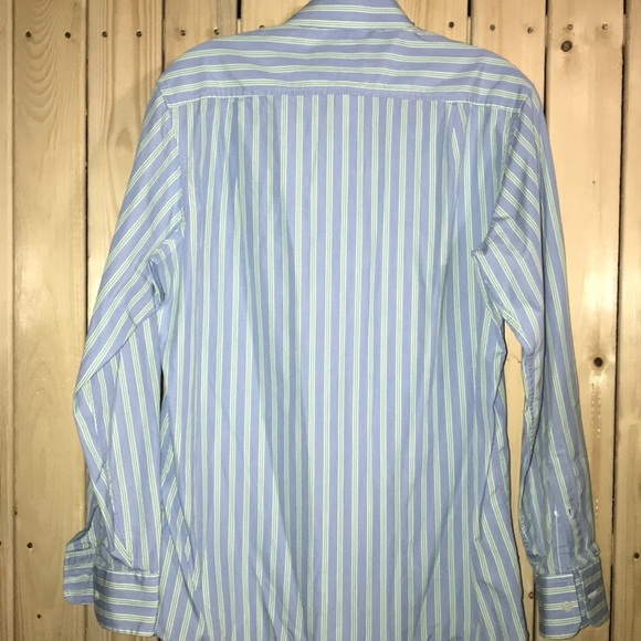 Vineyard Vines Blue Green Striped Shirt 14 1/2 - Picture 5 of 5